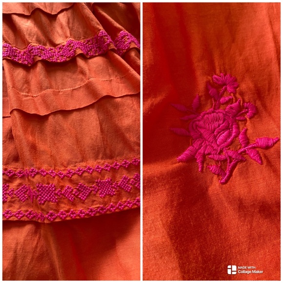Anthropologie Jacqueline Orange Embroidery Tunic Top Size XL - Picture 10 of 16